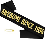 Awesome Since 1955 Sash - Black Gold 70th Birthday Sash and 70th Anniversary Sash, Cheers to 70 Year