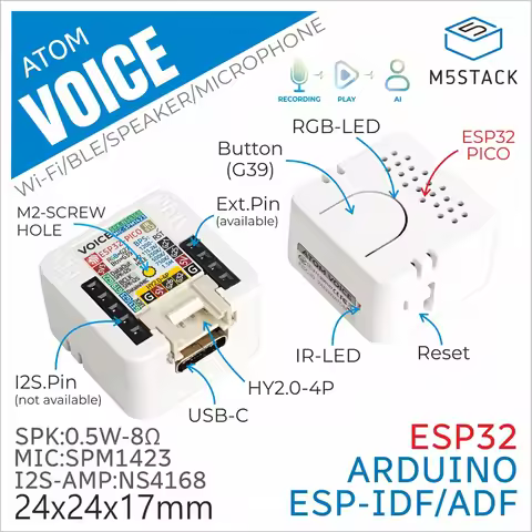 M5Stack Official ATOM Voice ESP32 Smart Speaker Development Kit