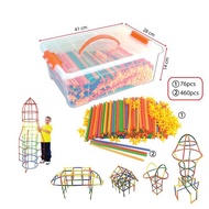 3D Straw Construction Builder