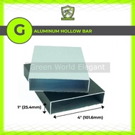 🔸️ Aluminium Hollow Bar 🔸️ 1" x 4" (Silver NA & Brown MB) Bar Berongga Aluminium / Aluminium Hollow