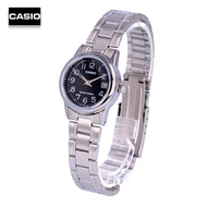 Velashop Casio Standard นาฬิกาข้อมือผู้หญิง สแตนเลส รุ่น LTP-V002D-1BUDF (สีเงิน/หน้าดำ) LTP-V002D-1