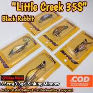 Minnow Black Rabbit Little Creek 35S Minow sinking/ Sinking Minnow/ Mahser and Hampala Casting Bait/