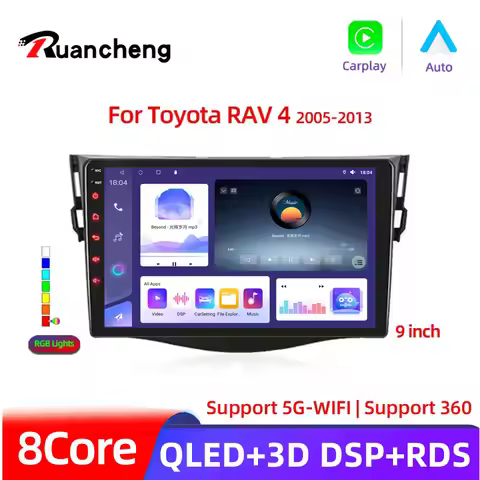 9" Android 14 Car Radio For Toyota RAV4 Rav 4 2005-2013 Multimedia Player 2Din Carplay DSP Navigatio