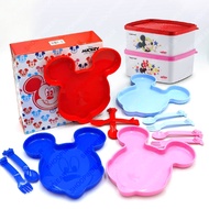 Tupperware Mickey Plates (4) Gift Set Mickey & Minnie Snack Box (2) 400ml PWP Spoon Set Set Hadiah P
