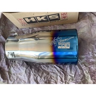 HKS titanium blue flat stainless steel tip 4” outlet tail tip car exhaust ekzos kereta