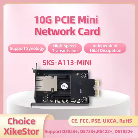 XikeStor 10G PCIE Mini Network Card Support Synology DS923+，DS723+，RS422+，DS1522+ Server Ppgrade Mod