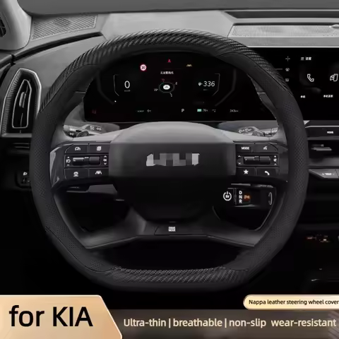 Leather Car Steering Wheel Cover for KIA 2024-2026 Sportage K4 K9 EV5 EV9 GT KIA Accessories Double 