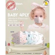 MEDISON 4Ply Baby 3D Medical Face Mask 3 Months to 3 Years Old - 20Pcs/Box