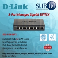 D-Link DGS-1100-08V2 8-Port Gigabit Smart Managed Switch 8 Port Networking DGS DGS-1100 DGS-1100-08V