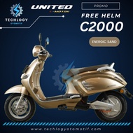 Motor Listrik United C2000 EV Motor C2000 Merek United Warna Energic Sand (Free Ongkir Jabodetabek)