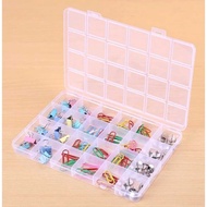 R18 Jewelry Storage Box 24 Slots Grid Box Multifunction Organizer 24 Compartments