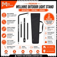 Wellhike Outdoor Light Stand Lightweight Aluminum Alloy Folding Camping Tent Lighting Pole Bracket