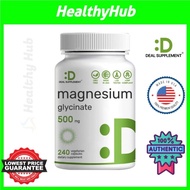 Magnesium Glycinate 500mg, Deal Supplement Chelated Magnesium Glycinate, 240 Caps (EXP. SEPT 2025)