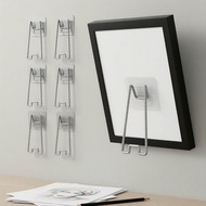 Wall Mount Metal Easel Display Holders with Adhesive Back, Support Stands for Frames & Art, 3/6Pcs