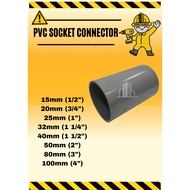 PVC Socket Fitting Penyambung Paip Connector (15MM-40MM)