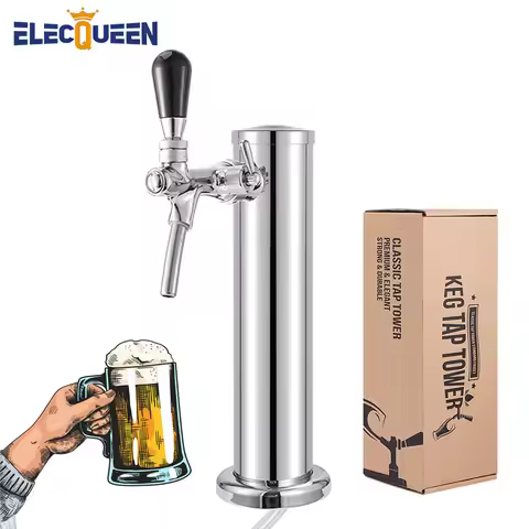 Beer Tower, Single Faucet Beer Kegerator Dispenser, 3-Inch Column Homebrew Draft Beer Dispensing, wi