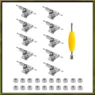 10 Pcs 29mm Fingerboard Trucks Finger Skateboard Deck with Nuts with Spanner Screwdriver for Finger 