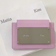 กระเป๋าใส่บัตรหนังแท้ Matin Kim กระเป๋าใส่เหรียญขนาดเล็กสำหรับผู้หญิง กระเป๋าสตางค์สี่เหลี่ยม กระเป๋
