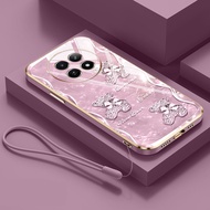 YBD Phone Case For Realme 12X Realme 12 5G Realme 13 C65 Narzo N65 70X 5G Electroplated Ink Lotus Fl