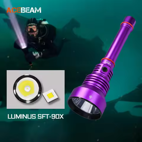 ACEBEAM D30 Diving Flashlight SFT-90X Flashlight 5600 Lumen 1454 Meter Beam Distance Diving Depth 10