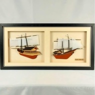 Malacca Ship / Frame Kraftangan / 2D Art Design / Handmade Kraftangan / Traditional Custom / Sijil Engrave Custom
