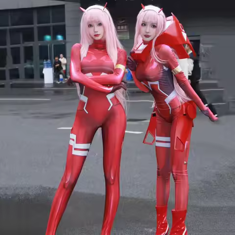 Zero Two Cosplay Costumes Bodysuit Anime Darling in the Franxx 02 Jumpsuit Body suit Wig Women Hallo