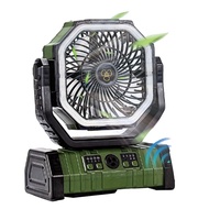 10000mAh Battery Fan Rechargeable with Hook&Bright LED Light Remote Control Timer Auto Oscillatio