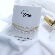 14Kgf / 925純銀天然珍珠米粒雙層手鍊