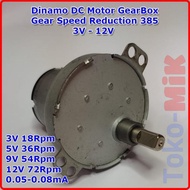 DC Motor Gear Box Gearbox Speed Reduction 385 RS-385 580 3V-12V