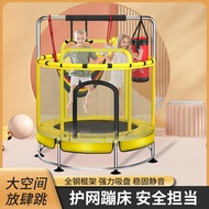 Trampoline for Home Use, Indoor Small Baby Bounce House with Safety Net, Outdoor Jumping Bed