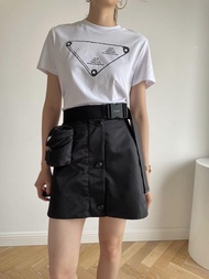 Prada 2021 skirt with belt and bag