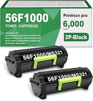 Remanufactured 56F1000 (6000 Pages) Black Toner Cartridges Compatible with Lexmark 56F1H00 56f1000 5
