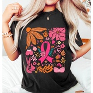 Breast Cancer Awareness Shirt, Boho Floral Breast Cancer Shirt, In October We Wear Tee, Awareness Ri