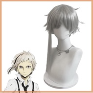 [woyao2] High Quality Bungo Stray Dogs Cosplay Atsushi Nakajima Cosplay Wig Short Fln Grey Heat Resi