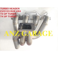 Turbo Header Evo3 Rvr Vr4 4g63 Banana 3mm Flange UP T3 T4 AR50 AR60 AR70 EVO