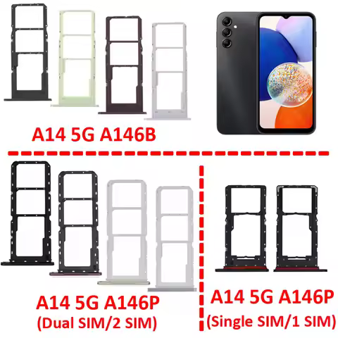 Phone Sim Card Tray For Samsung Galaxy A14 5G A146B A146P A146U New SIM Chip Micro SD Slot Pocket Ad