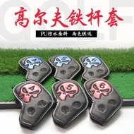 New golf Iron Cover golf Head Cover Iron Protective Cover Skull Embroidery PU Waterproof Material 9p
