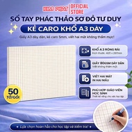 (50 Sheets) A3 Tear Paper, Horizontal and Checkered Drafting Notebook