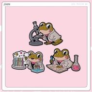 Creative Frog Doctor Enamel Pin Chemistry Research Experiment Metal Badge Brooch Cartoon Science Lap