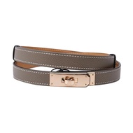 Hermes Kelly Belt Wanita - Abu-Abu Coklat