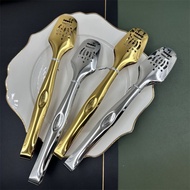 304Stainless steel gold food tongs for frying steak, barbecue tongs, bread tongs, food tongs, anti-s