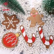 FIRST SONG Heart 50Pcs Bakery Paper Gift Supplies Writable Present Boxes Candy Cane Gingerbread Man Christmas Favors Label Mini Cards Hang Tag