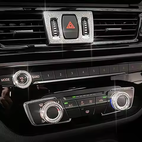 Car Interior Rhinestone Trim For BMW X1 F48 F49 X2 F39 Center Button Diamond Cover