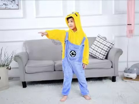 Halloween Costume de cosplay anime Minions pour enfants, Kigurumi Onesie, hiver, glouton, Kawaii, py