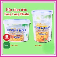 Song Long Plastic round Plastic box 500ml/ 1000ml for storing frozen food (Ms: 2408/2512)