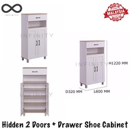 Infinity HIDDEN 2 Doors + Drawer Shoe Cabinet / Shoe Rack / Multifunction Cabinet / Outdoor Shoe Cabinet