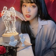 一輩子的摯友【質感線條】 原木Led夜燈藍芽喇叭 客製化夜燈