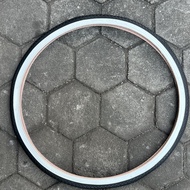 JENGKI BICYCLE TIRE 26 X 1 3/8 DELI TIRE 26+ OLD SCHOOL RACING VINTAGE BAJUL WHITE NYLON 26 PLUS OUT