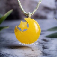 騰彪琥珀 天然琥珀蜜蠟 雞油黃蜜蠟 日月星辰 意境流紋 精品繩鍊