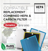 EuropAce EPU 370C Compatible HEPA Carbon &amp; Catalyst Filters [7 Days Return] [Free Alcohol Swab] [SG Seller] [HEPAPAPA]